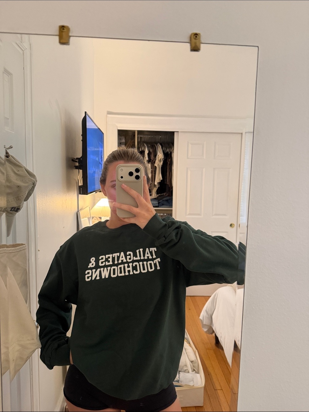 Dark Green “Tailgates & Touchdowns” Crewneck